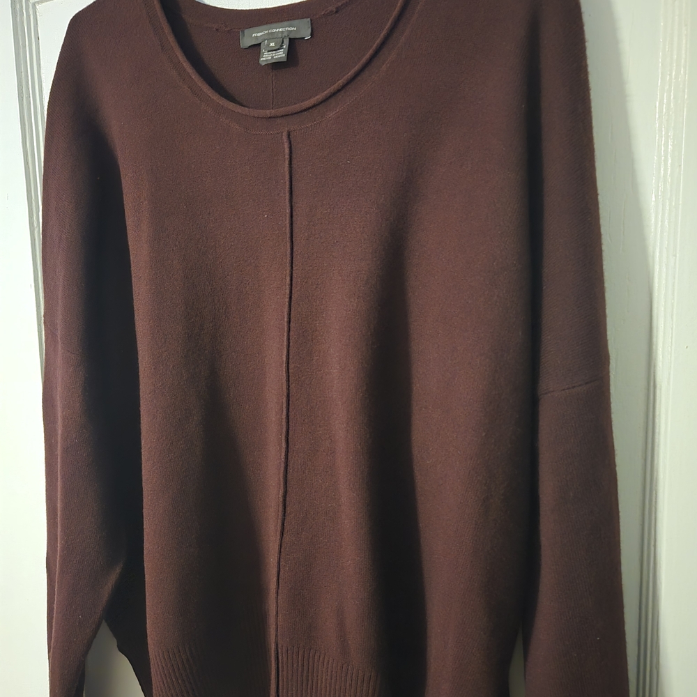 French Connection Burgundy Cozy Sweater